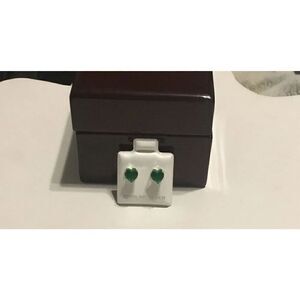 2 Ct. 925 Sterling Silver Lab Emerald Heart Cut Stud Earrings